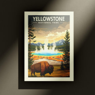 Vintager Yellowstone-Nationalpark Postkarte