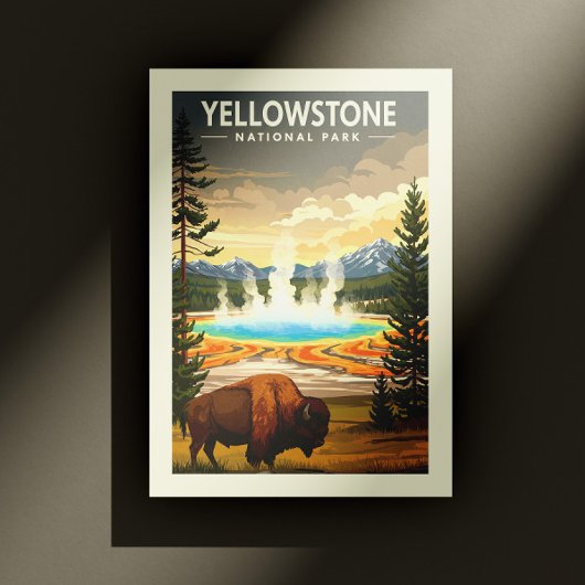 Vintager Yellowstone-Nationalpark Postkarte