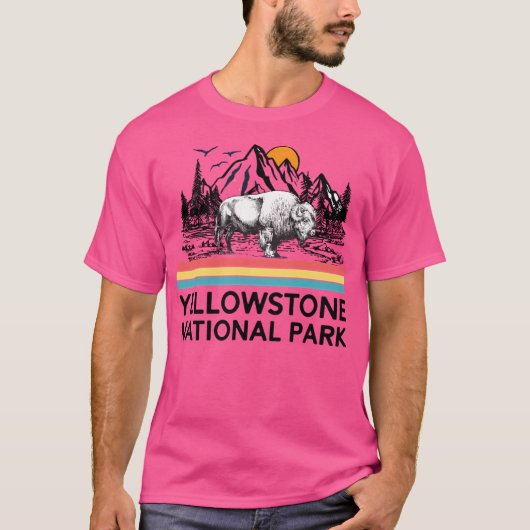 Vintager Yellowstone Nationalpark Retro 80er T-Shirt (Vorderseite)