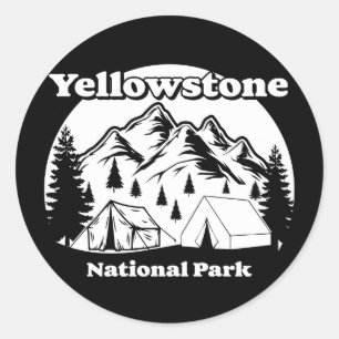 Vintager Yellowstone-Nationalpark Runder Aufkleber