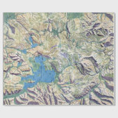 Vintager Yellowstone-Nationalpark Topographisch Geschenkpapier (Flach)