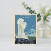 Vintager Yellowstone Nationalpark Wanderung Postkarte (Stehend Vorderseite)