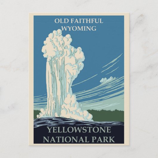 Vintager Yellowstone Nationalpark Wanderung Postkarte (Vorderseite)