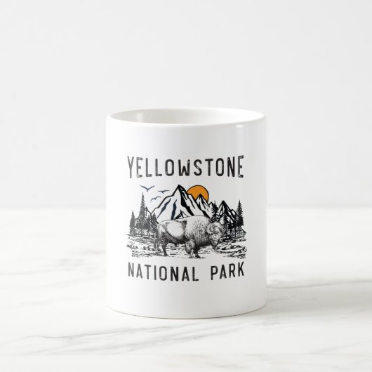 Vintager Yellowstone Nationalpark Wyoming-Berg Kaffeetasse (Mittel)