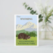 Vintager Yellowstone-Nationalparkbär Postkarte (Stehend Vorderseite)