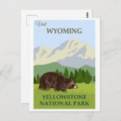 Vintager Yellowstone-Nationalparkbär Postkarte (Vorne/Hinten)