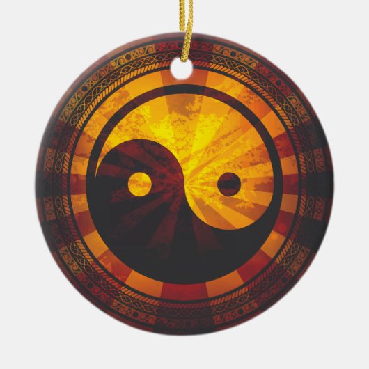 Vintager Yin Yang Keramikornament (Vorne)