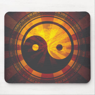 Vintager Yin Yang Symbol-Druck Mousepad