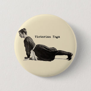 Vintager Yoga-Hund Button