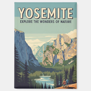 Vintager Yosemite-Nationalpark Halbkuppel Magnet
