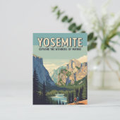 Vintager Yosemite-Nationalpark Halbkuppel Postkarte (Stehend Vorderseite)