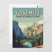 Vintager Yosemite-Nationalpark Halbkuppel Postkarte (Vorne/Hinten)