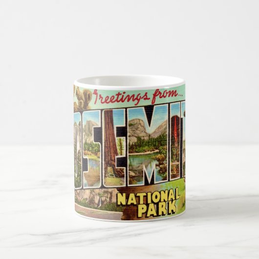 Vintager Yosemite Nationalpark Postkarte Kaffeetasse (Mittel)