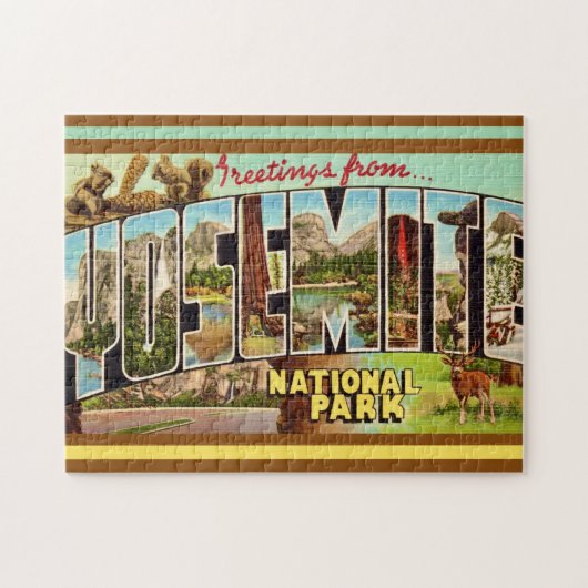 Vintager Yosemite Nationalpark Postkarte Puzzle (Horizontal)