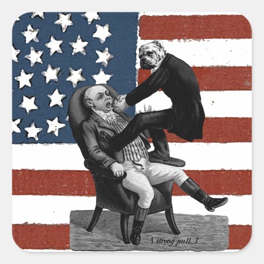 Vintager Zahnarzt Quadratischer Aufkleber (Vorderseite)