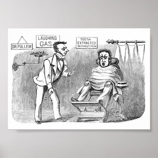 Vintager Zahnarzt, Zahnextrahierung ohne Schmerzen Poster (Vorne)