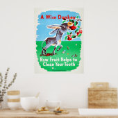 Vintager Zahnrohfrüchte Reinigen Zähne Gesundheit Poster (Küche)