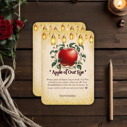 Vintager Zauberappel unserer Babydusche Begleitkarte