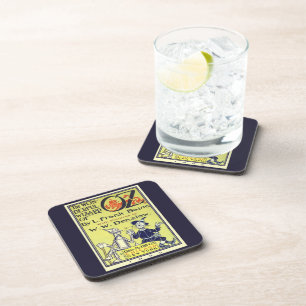 Vintager Zauberer für Oz Buchcover Art, Titelseite Getränkeuntersetzer