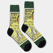Vintager Zauberer für Oz Buchcover Art, Titelseite Socken (Rechts)