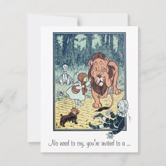 Vintager Zauberer für Oz, Einladung für eine Mädch (Vorderseite)