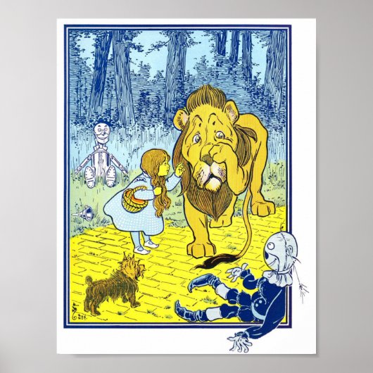 Vintager Zauberer für Oz Illustration Poster (Vorne)