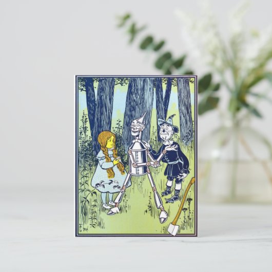 Vintager Zauberer für Oz Illustration Postkarte (Stehend Vorderseite)