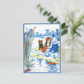 Vintager Zauberer für Oz Illustration - Teich Postkarte (Stehend Vorderseite)