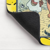 Vintager Zauberer für Oz-Zeichen, Gelbe Ziegelstra Mousepad (Ecke)