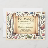 Vintager Zauberer Hexen Party Magical Wands Hats Einladung (Vorderseite)