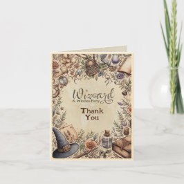 Vintager Zauberer Hexen Party Magical Wands Hats Karte