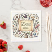 Vintager Zauberer Hexen Party Magical Wands Hats Serviette (Beispiel)