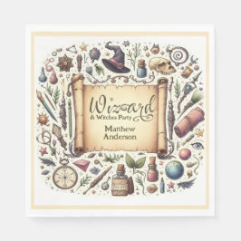 Vintager Zauberer Hexen Party Magical Wands Hats Serviette