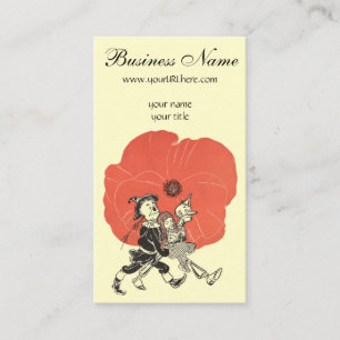 Vintager Zauberer Oz, Dorothy mit Mohnblüten-Blume Visitenkarte