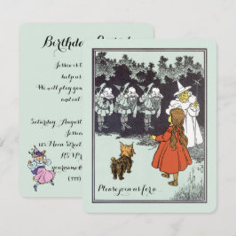 Vintager Zauberer Oz Dorothy Munchkins Geburtstag Einladung