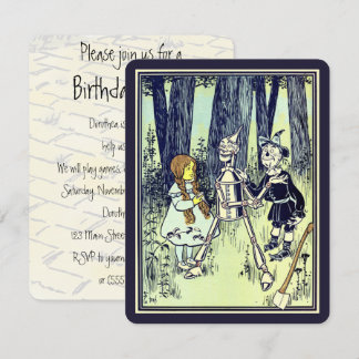 Vintager Zauberer Oz Dorothy Tinman Birthday Party Einladung