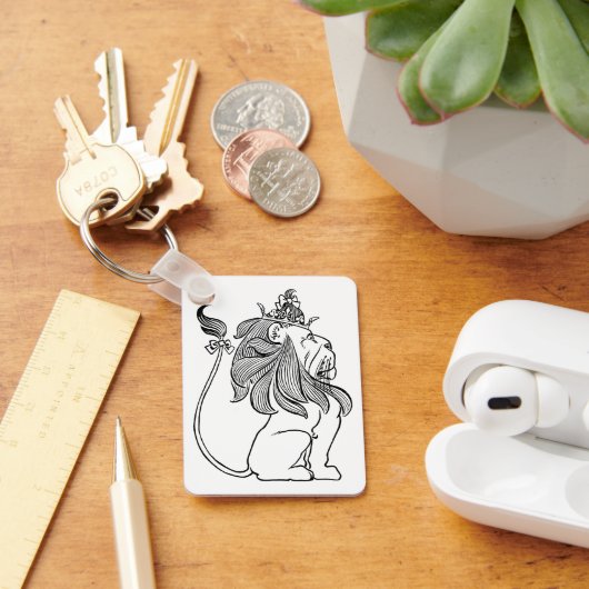 Vintager Zauberer Oz, feige Löwe mit Krone Schlüsselanhänger (Schreibtisch)