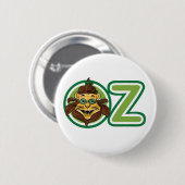 Vintager Zauberer Oz, Löwe im Buchstaben O Button (Vorne & Hinten)