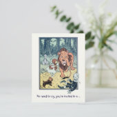 Vintager Zauberer Oz, Löwenjunge Geburtstagsparty Einladung (Stehend Vorderseite)