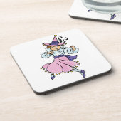 Vintager Zauberer Oz, Niedliches Tanzmädchen Munch Getränkeuntersetzer (Linke Seite)