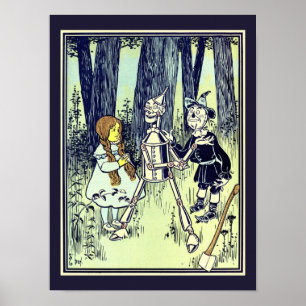 Vintager Zauberer Oz trifft Dorothy den Tinman Poster