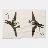 Vintager Zauberer von Oz, böse fliegende Affe Geschirrtuch (Horizontal)