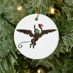 Vintager Zauberer von Oz, böse fliegende Affe Keramik Ornament