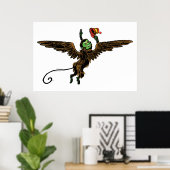 Vintager Zauberer von Oz, böse fliegende Affe Poster (Heimbüro)