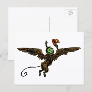 Vintager Zauberer von Oz, böse fliegende Affe Postkarte