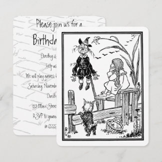 Vintager Zauberer von Oz Dorothy Geburtstagsparty Einladung