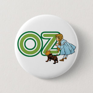 Vintager Zauberer von Oz Dorothy Toto mit BIG-Buch Button
