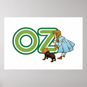 Vintager Zauberer von Oz Dorothy Toto mit BIG-Buch Poster