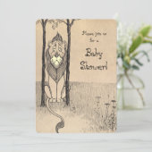 Vintager Zauberer von Oz, feige Löwendusche Einladung (Stehend Vorderseite)