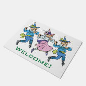 Vintager Zauberer von Oz, Niedliche TanzMunchkins! Fußmatte (Schrägansicht)